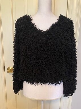 Cozy Textured Black Women's Sweater